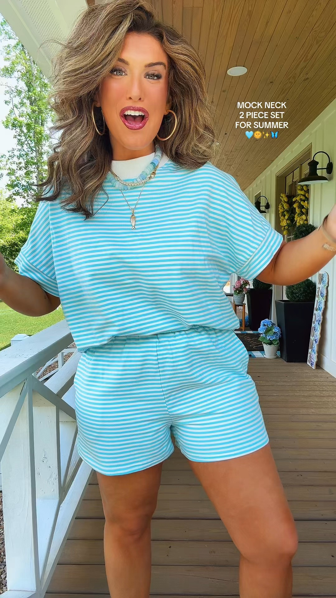 Who else loves a mock neck??! I know I do, so when I saw they made a short sleeve version in a two piece set I ordered it so fast. They also have uploaded new prints that are ADORABLE! 🙌🏻🩵

#LTKmomlife #LTKgrwm #LTKootd