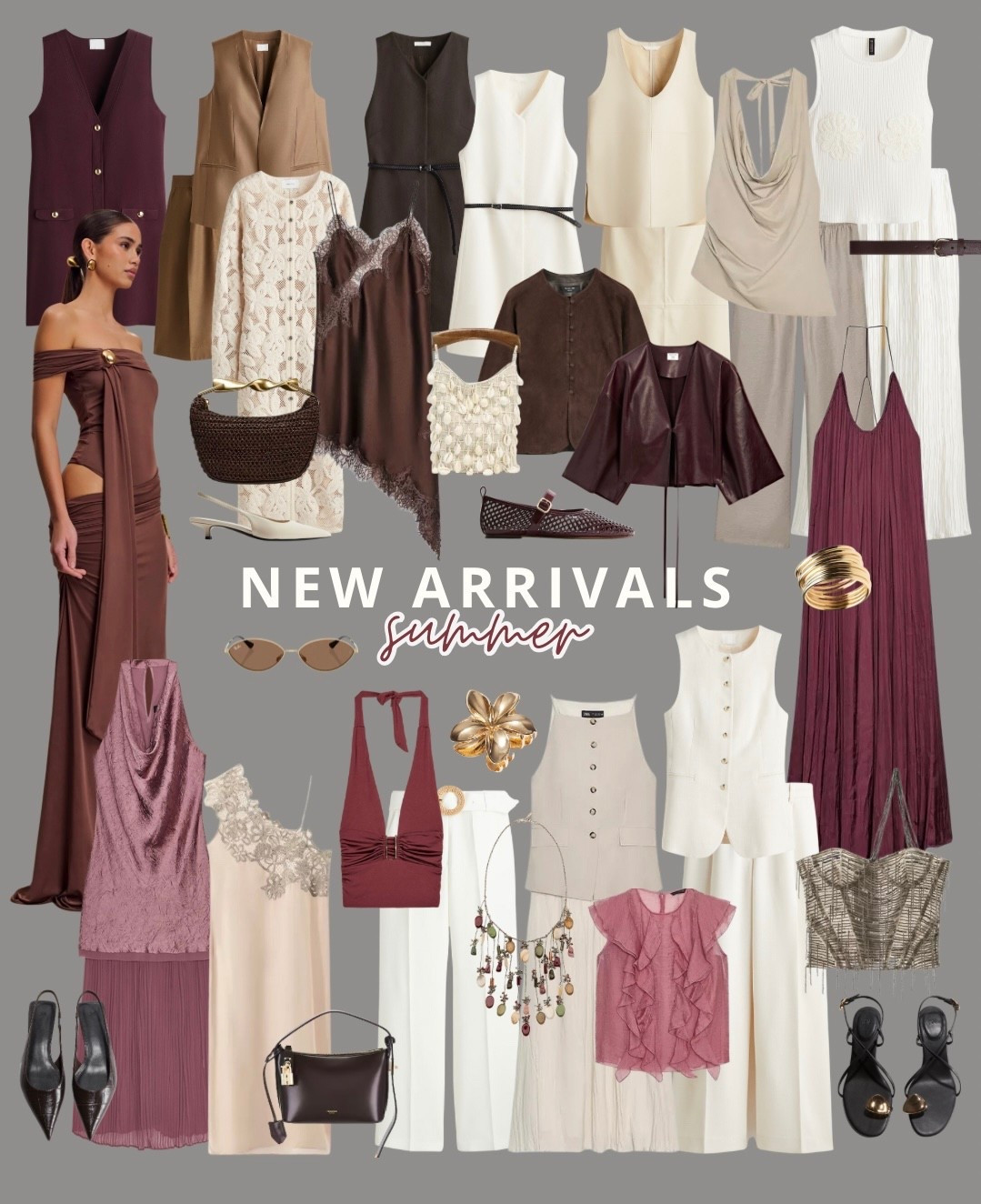 Fresh textures, dreamy drapes & the perfect blend of warm neutrals and deep wine tones 🤎🍷 Whether you’re dressing for a summer event, office day, date night or just want to upgrade your capsule wardrobe — these new pieces have you covered from silky dresses to tailored vests and breezy co-ords.

Loving the delicate lace, statement accessories & mix of flowy and structured silhouettes this drop brings 🌸👜✨

Like this post to save it to your favourite folder and come back later to shop!

summer new arrivals, warm neutral outfits, wine red style, summer capsule wardrobe, chic event outfits, summer wedding guest dress, neutral co-ord set, lace top style, draped satin dress, minimal chic look, effortless summer outfits, tailored vest outfit, statement earrings, summer sandals, woven handbag trend, evening dinner outfit, neutral summer style, fresh summer drop, wardrobe refresh, style visitor edit

#LTKStyleTip #LTKSeasonal