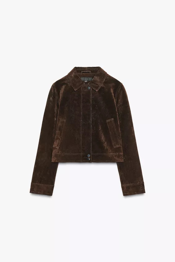 100% LEATHER SHORT JACKET | Zara Canada