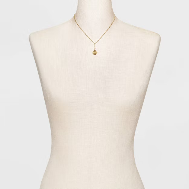 14K Gold Plated Initial Pendant Chain Necklace - A New Day™ Gold | Target