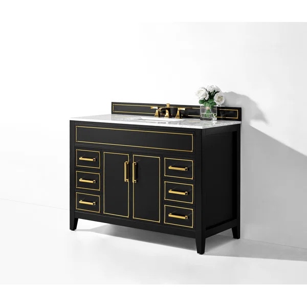 Aspen 48'' Free Standing Single Bathroom Vanity with Marble Top | Wayfair North America