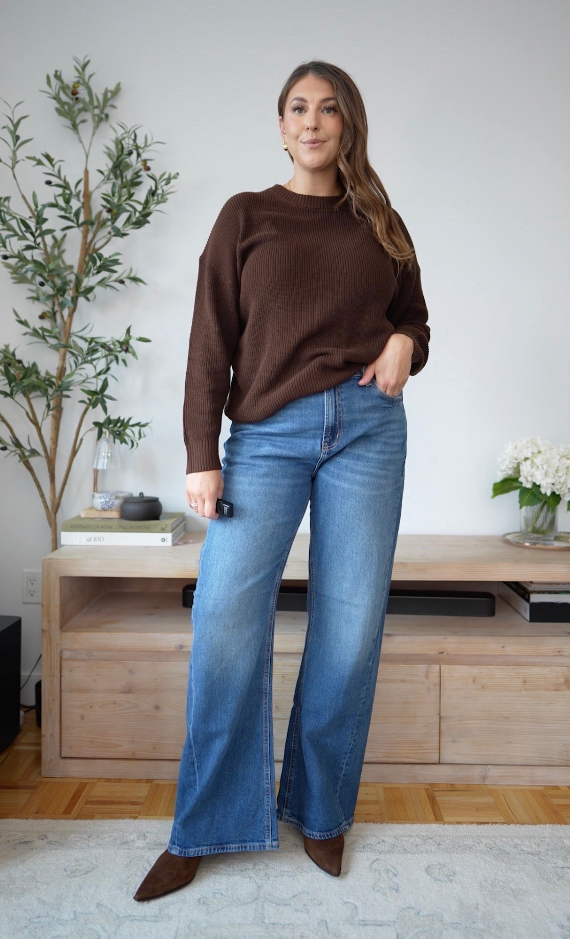 Chocolate brown sweater, wide leg jeans, fall outfit inspiration, brown fall outfit, casual chic style, fall denim outfit, everyday fall fashion, pointed toe boots, cozy fall outfit, fall wardrobe staples

Chocolate brown + denim is such a good fall combo 🤎 This oversized knit with wide-leg jeans and pointed-toe boots feels cozy, polished and so easy to recreate.

#LTKSeasonal #LTKMidsize #LTKTravel