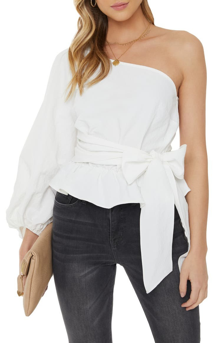 VICI x Nordstrom One-Shoulder Side Tie Top | Nordstrom | Nordstrom