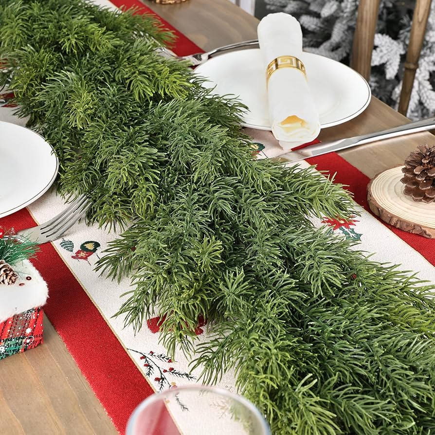 Artgar 6 Ft Realistic Christmas Cedar Garland, Thick Faux Green Garland, Real Touch Artificial Gr... | Amazon (US)