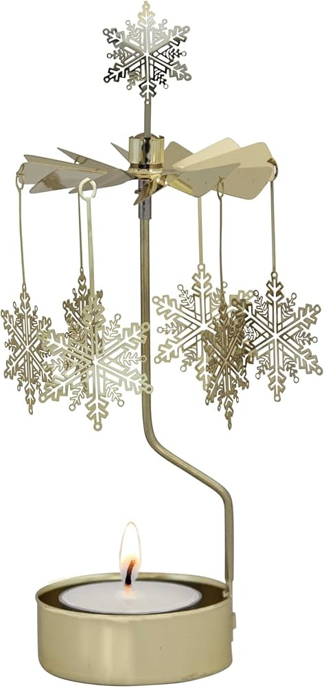 Teelichthalter - Drehlicht - Rotierendes Teelicht - Schneestern - Goldfarben - Pluto Produkter | Amazon (DE)