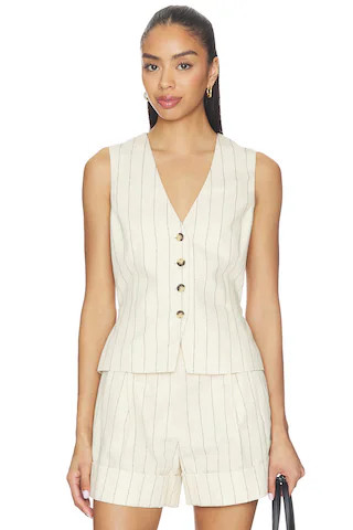 Rag & Bone Paulette Stripe Vest in Beige. - size 0 | Revolve Clothing (Global)