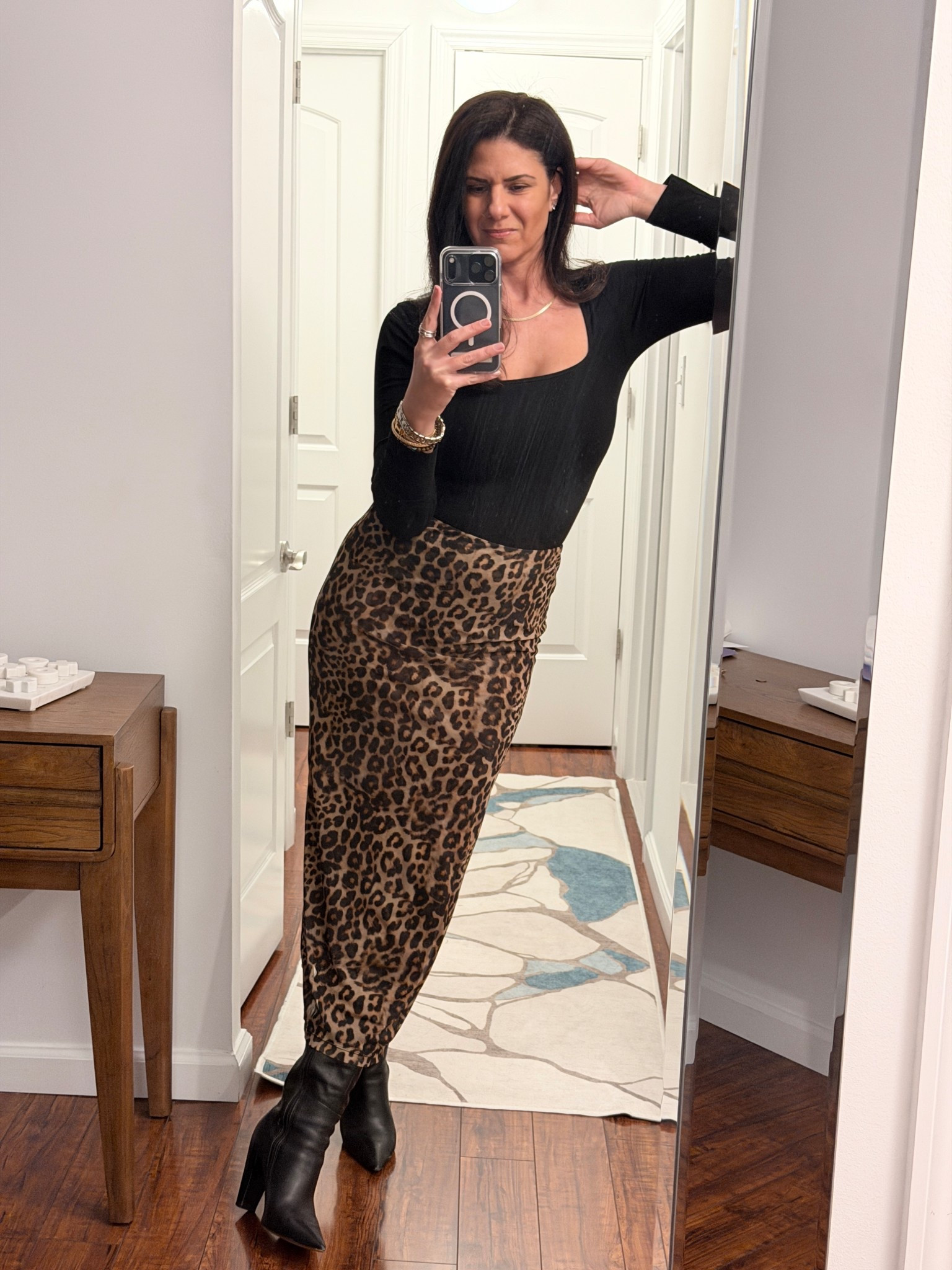 Anyone else love getting dressed up to go to dinner?
Medium in the bodysuit 
Medium in the skirt - from RTR but found others similar. 

#LTKootd #LTKSpringSale #LTKOver40