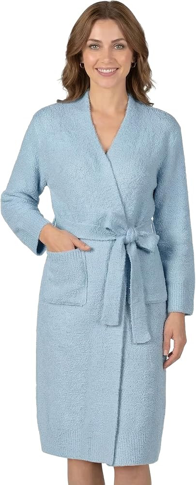 PAVILIA Premium Plush Robe for Women, Soft Cozy Fuzzy Bathrobe with Pockets, Warm Mid-Length Loun... | Amazon (US)