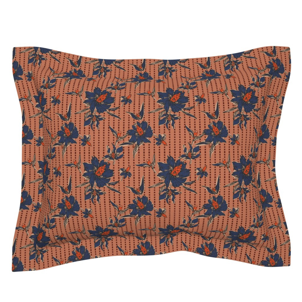 MARA FLORA KANTHA Standard Pillow Sham byholli_zollinger | Spoonflower