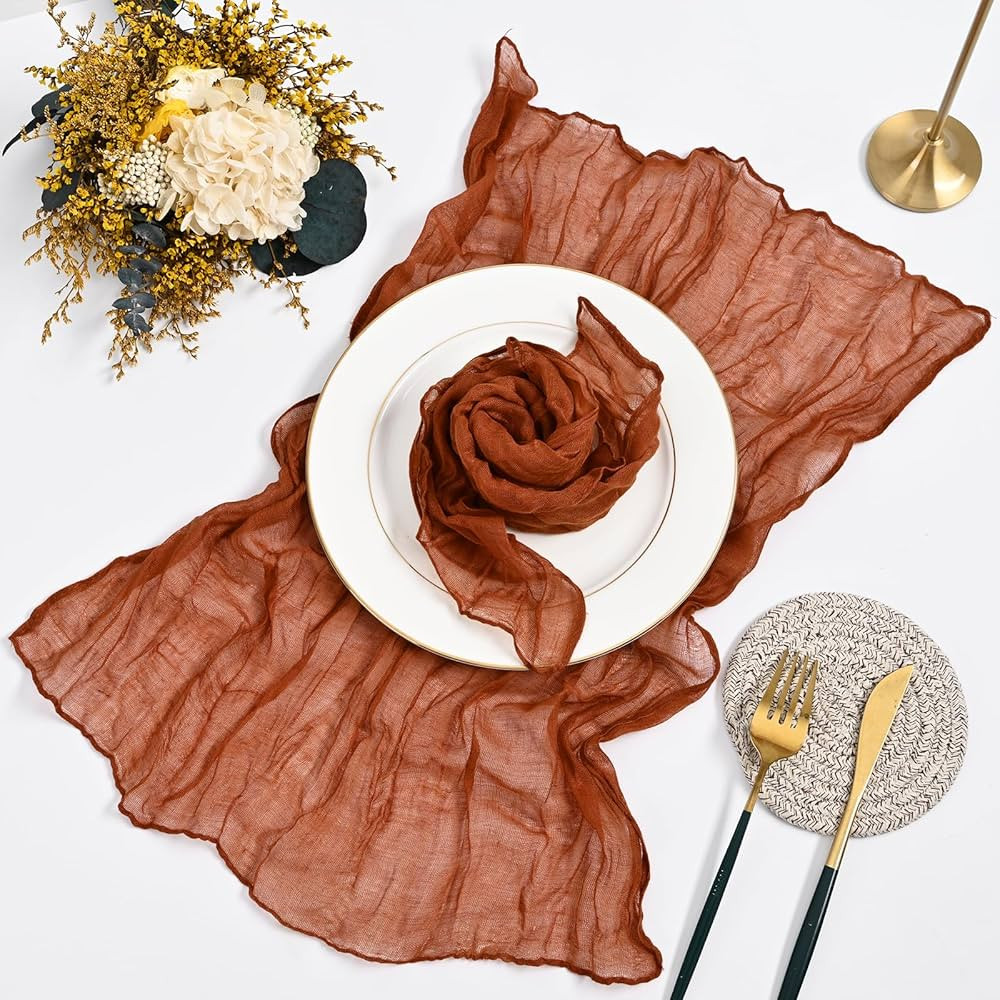 60 Pack Gauze Cheesecloth Napkins 20 x 20 Inch Wrinkled Dinner Napkins Rustic Boho Table Napkins ... | Amazon (US)