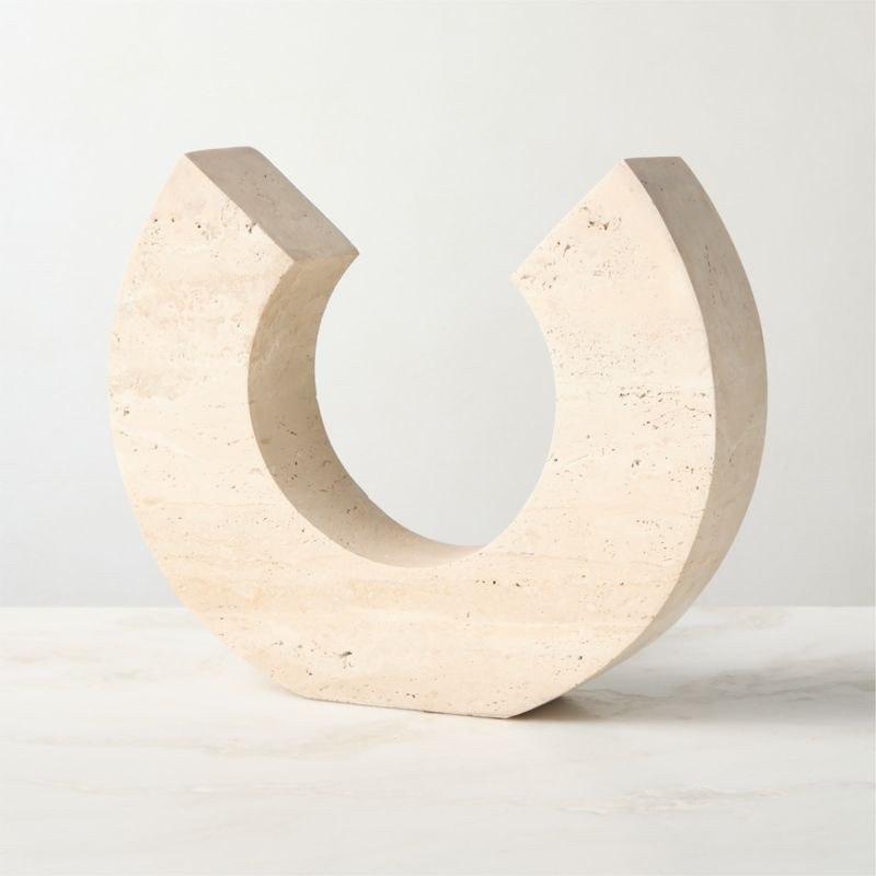 Ennis Travertine Sculpture | CB2