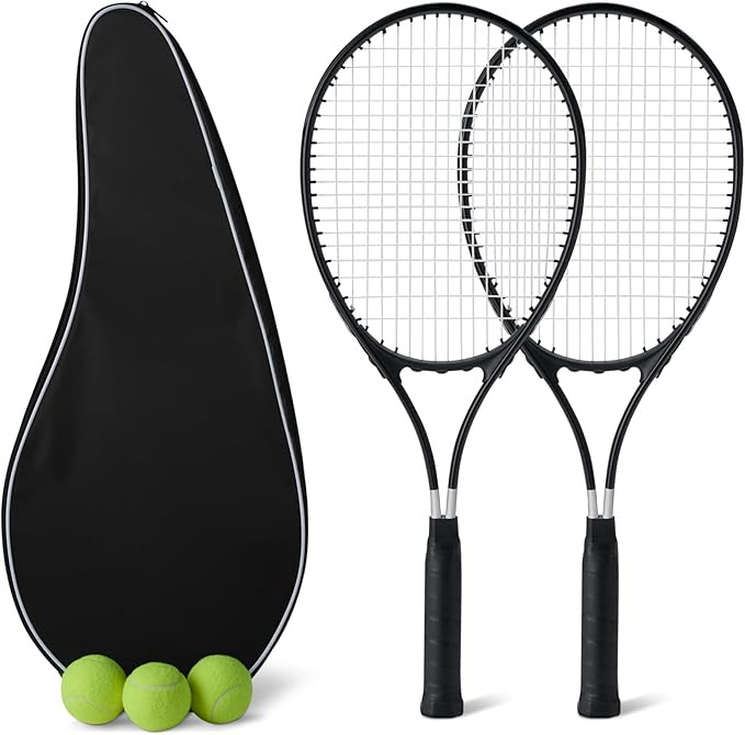 Amazon Basics Lightweight Durable Tennis Racket Set with Comfortable Grip, 27-inch Adult, Set of ... | Amazon (US)