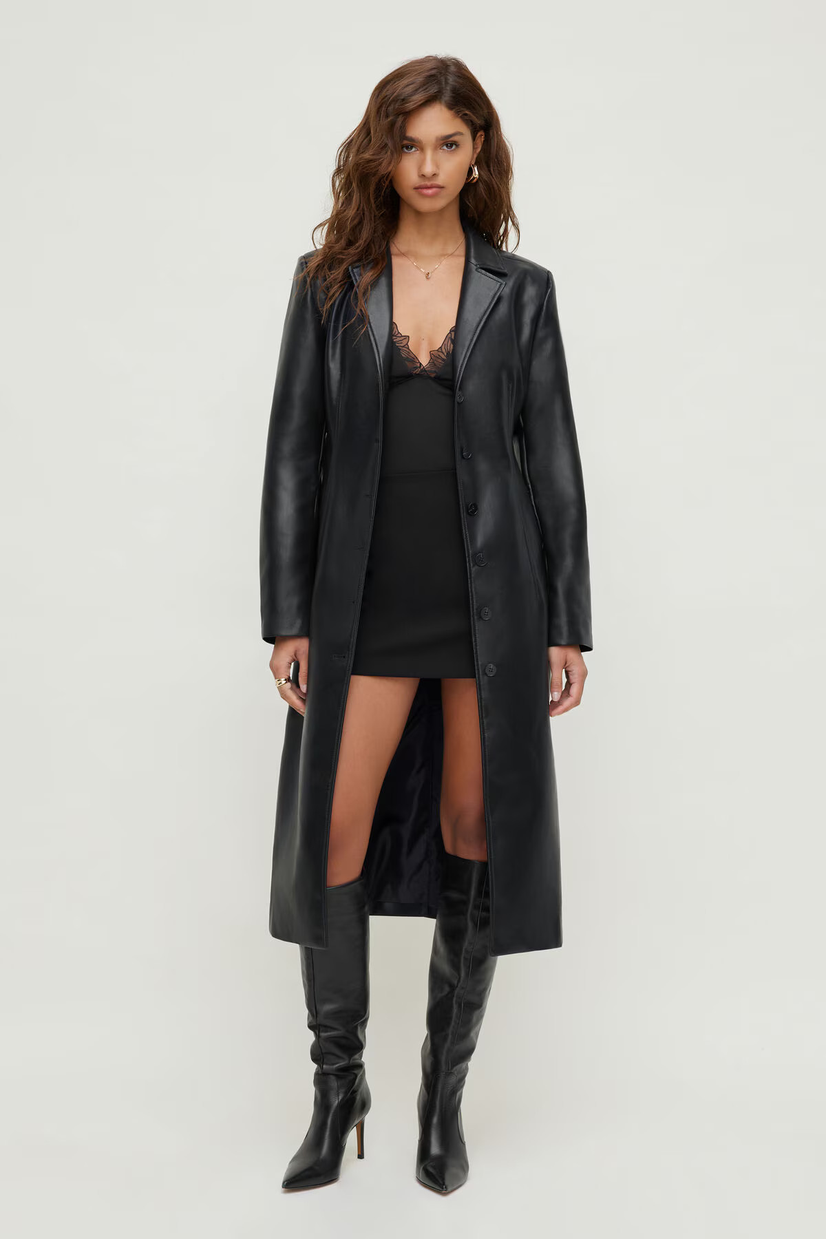 Faux Leather Trench Coat | Dynamite Clothing