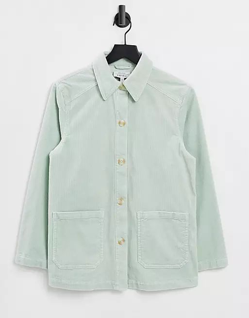 & Other Stories organic cotton cord jacket in light green | ASOS (Global)