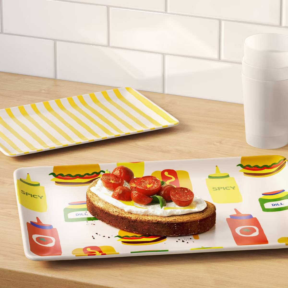 2pc 10.88" Melamine Rectangle Serving Platter Set - Room Essentials™ | Target