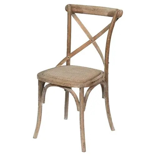 Kate French Country Woven Cane Seat Curve Natural Oak Dining Room Side Chair | Kathy Kuo Home