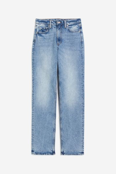 Slim Straight High Jeans - Light denim blue - Ladies | H&M GB | H&M (UK, MY, IN, SG, PH, TW, HK)