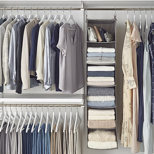 The Container Store® 3-Compartment Hanging Closet Organizer Natural | The Container Store