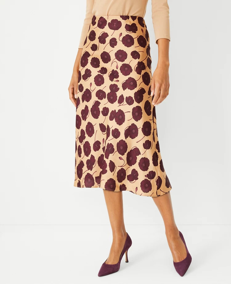 Floral Bias Slip Skirt | Ann Taylor (US)