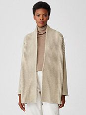 Lofty Recycled Cashmere Cardigan | Eileen Fisher