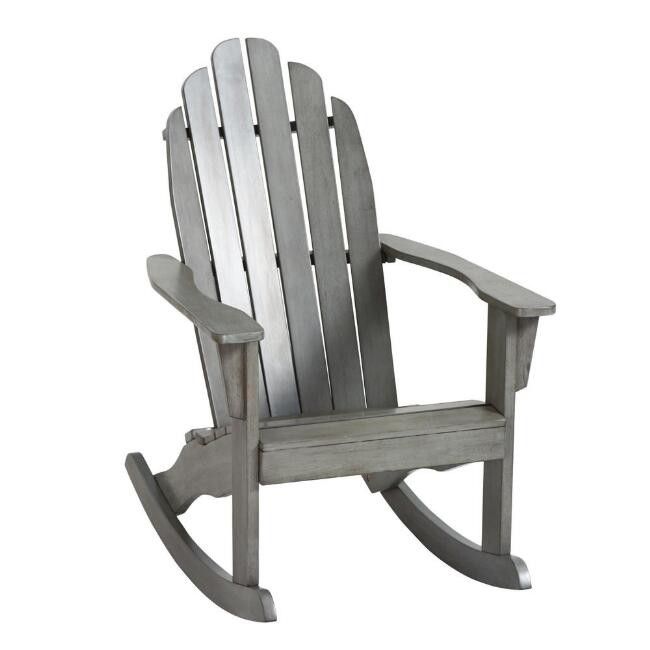 Slatted Wood Adirondack Rocking Chair | World Market