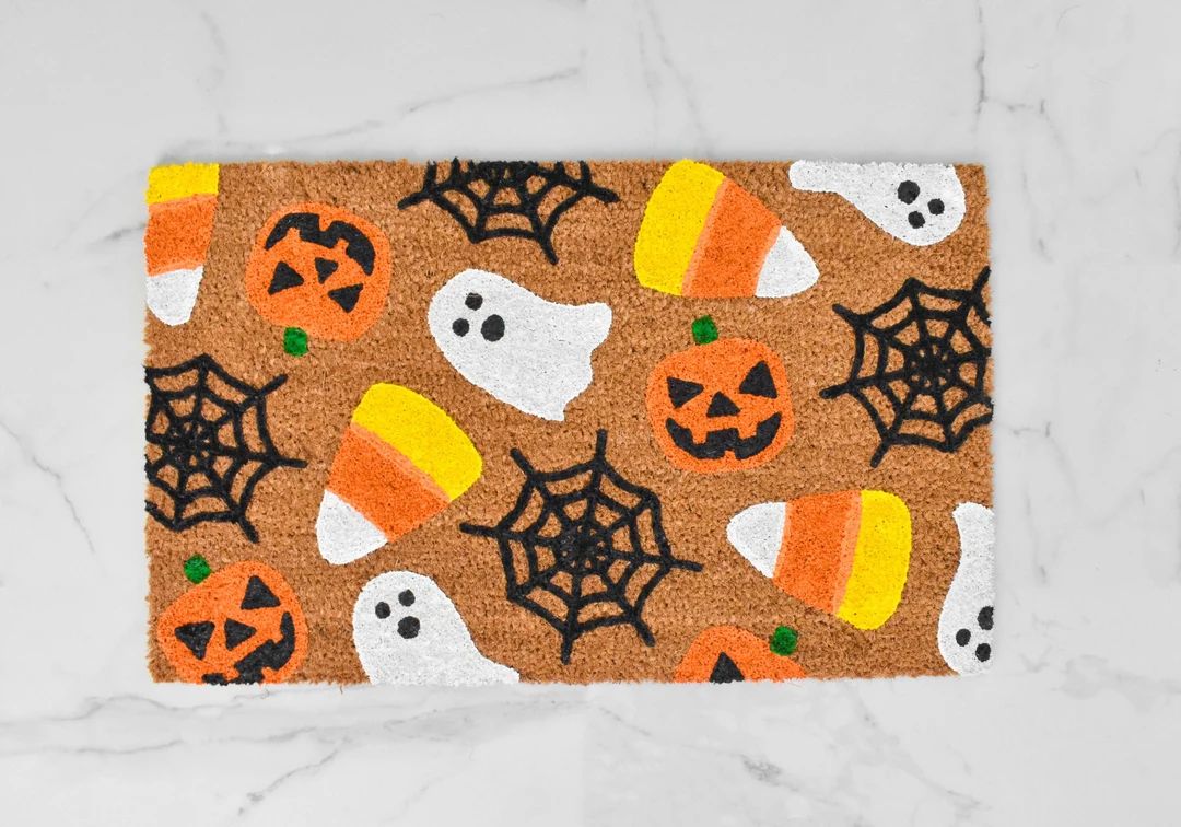 Halloween Doormat, Autumn Doormat, Welcome Mat, Halloween Porch Decor, Autumn Decor, Outdoor Rug,... | Etsy (US)