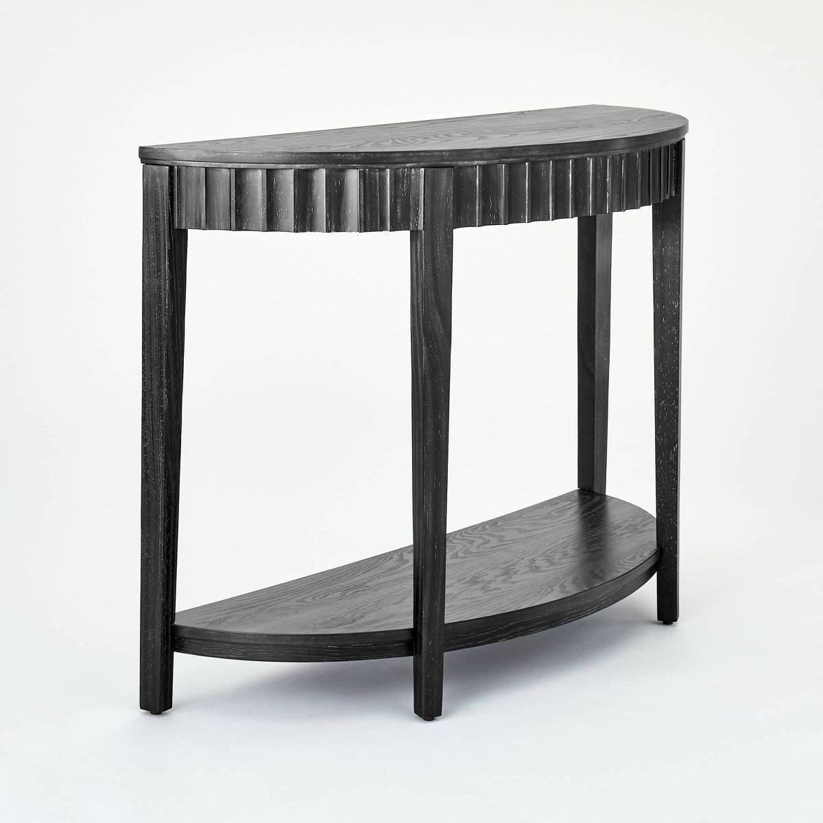 Thousand Oaks Wood Scalloped Demilune Console Black - Threshold™ designed with Studio McGee | Target