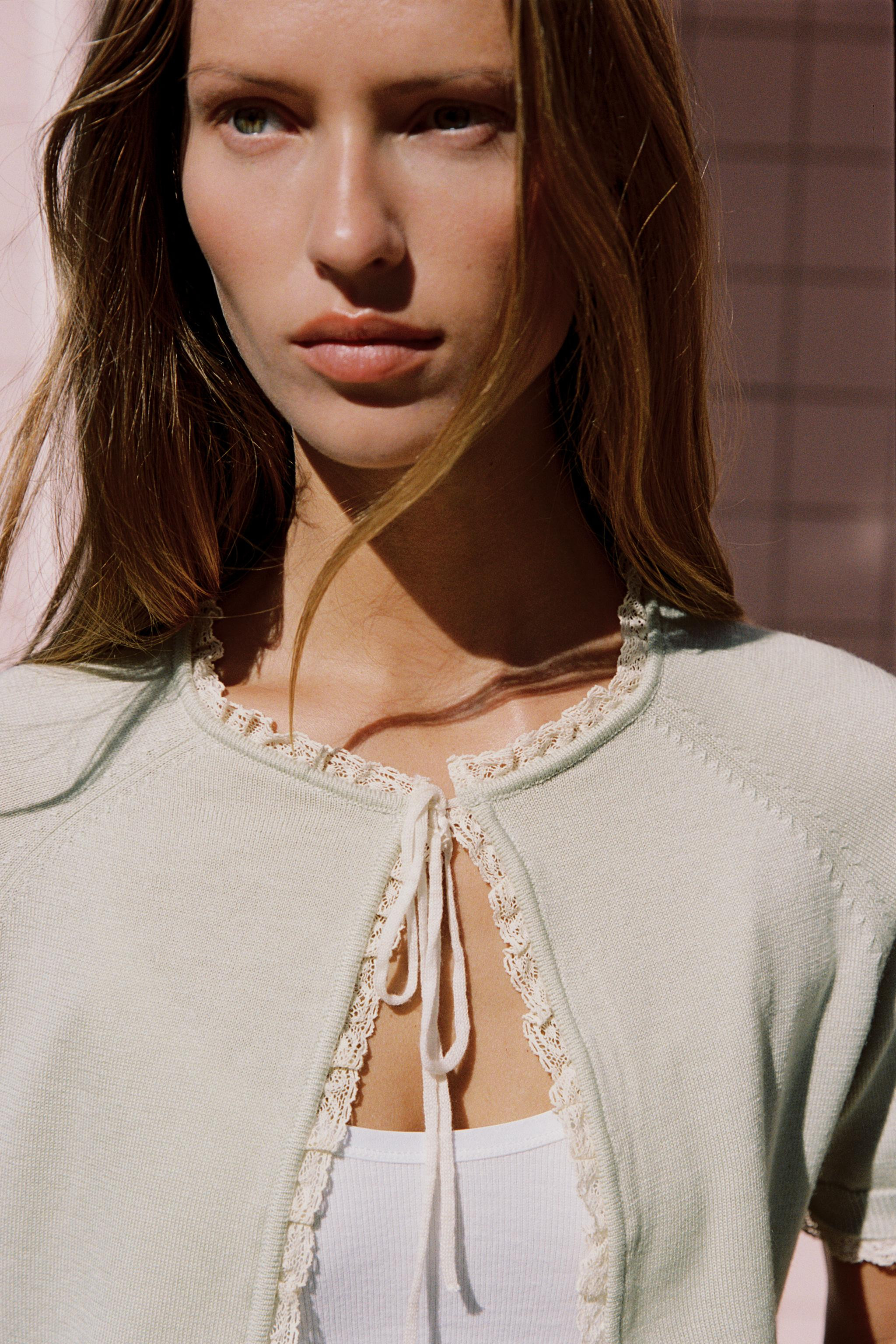 LACE BOW CARDIGAN | Zara US