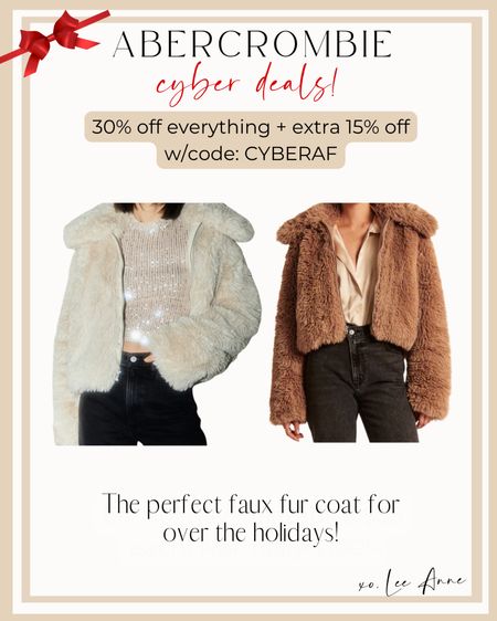 Abercrombie cyber deals! The cutest faux fur coat!

#LTKGiftGuide #LTKCyberweek #LTKHoliday