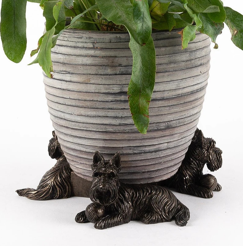 Antique Bronze Scottish Terrier Plant Pot Feet - Set of 3 | Crafted Garden Decor | Etsy (US)