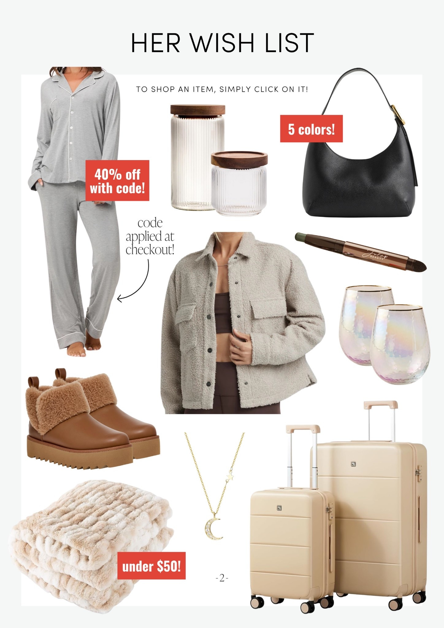 Her wish list! From cozy essentials to glam accessories — everything she secretly (or not-so-secretly) wants this year! 

ComeStayAwhile, Amanda Vernaci

HerWishList | GiftsForHer | HolidayShopping | LTK gift guide | LTK holiday 

#LTKGiftGuide #LTKStyleTip #LTKHoliday

#LTKStyleTip #LTKGiftGuide #LTKHoliday