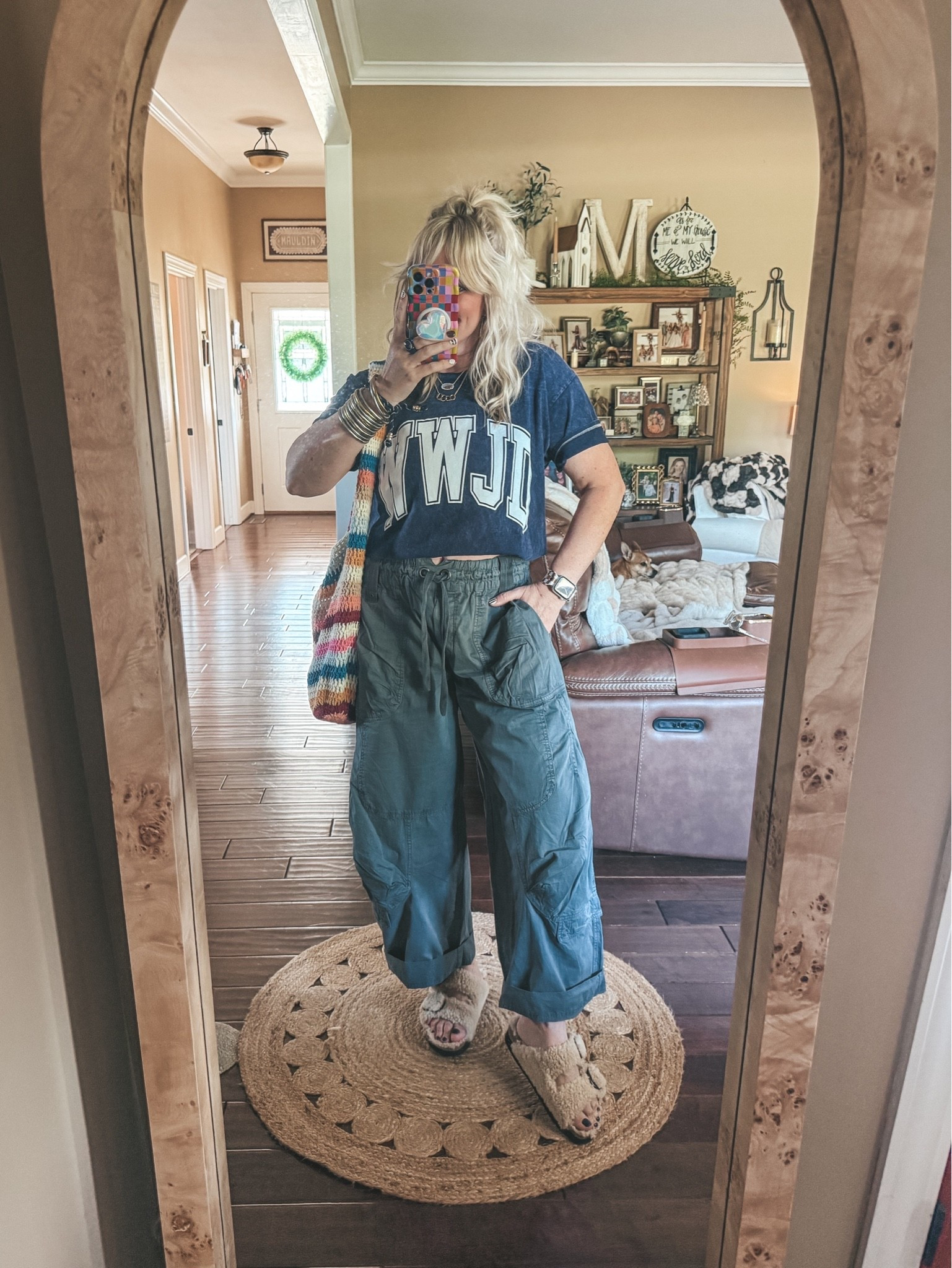 Cutest pants and I love my WWJD tee! 
Wearing true size in shoes. 
My bag is @made_in_minny on IG.
My tee is Altard State but I linked some cute ones for you that are similar.

#LTKgrwm #LTKootd #LTKOver40