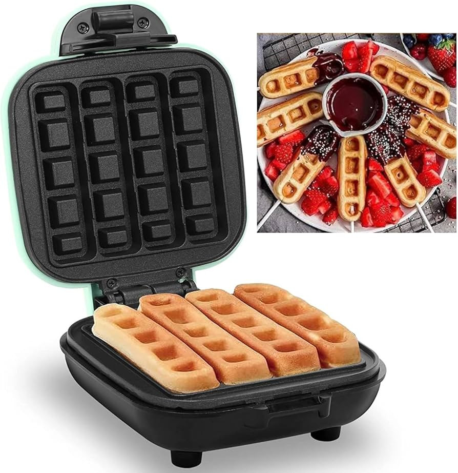 Mini Waffle Stick Maker, Easy to Clean, Non-Stick Surfaces, 4 Inch, Makes 4 Waffle Sticks, Ideal ... | Amazon (US)