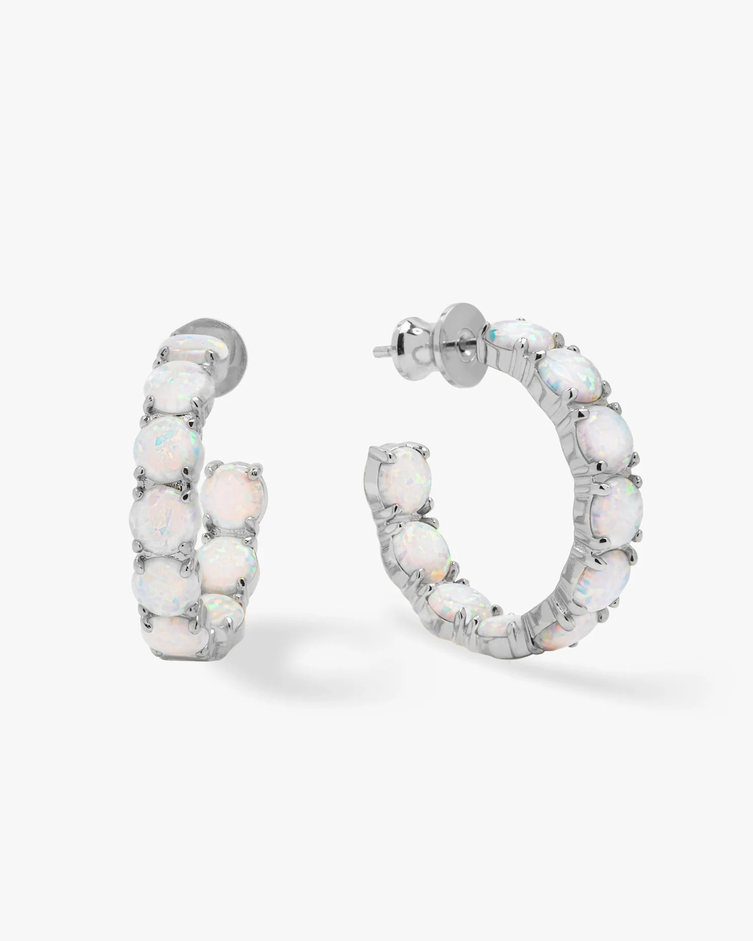 "Oh She Fancy" Hoops 1" - Silver|White Opal | Melinda Maria Jewelry