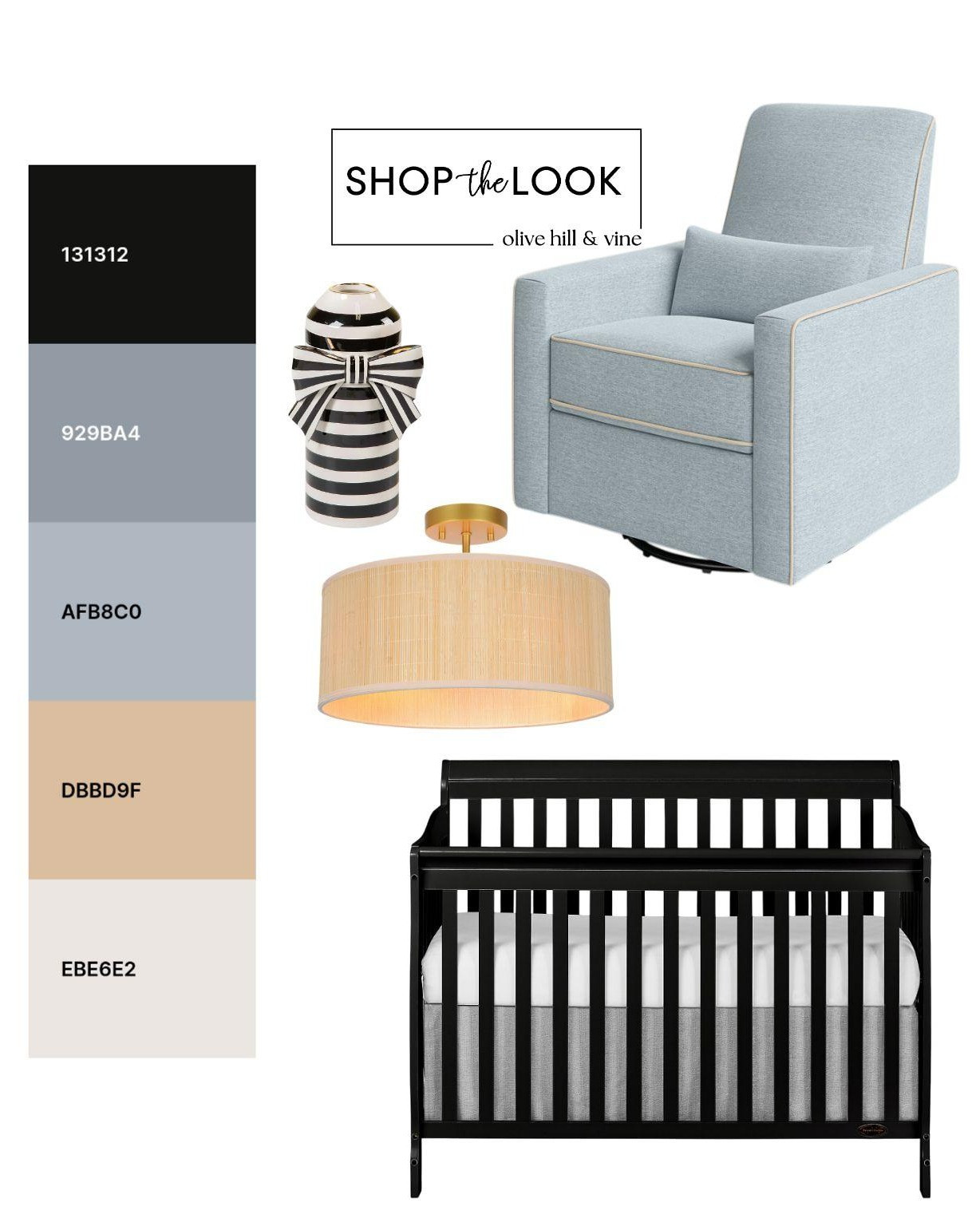 Soft blue meets bold black in a nursery palette that feels fresh, playful, and polished. Warm natural textures and whimsical details soften the contrast, creating a sweet foundation for a space designed to grow right along with little ones.

#LTKHome
