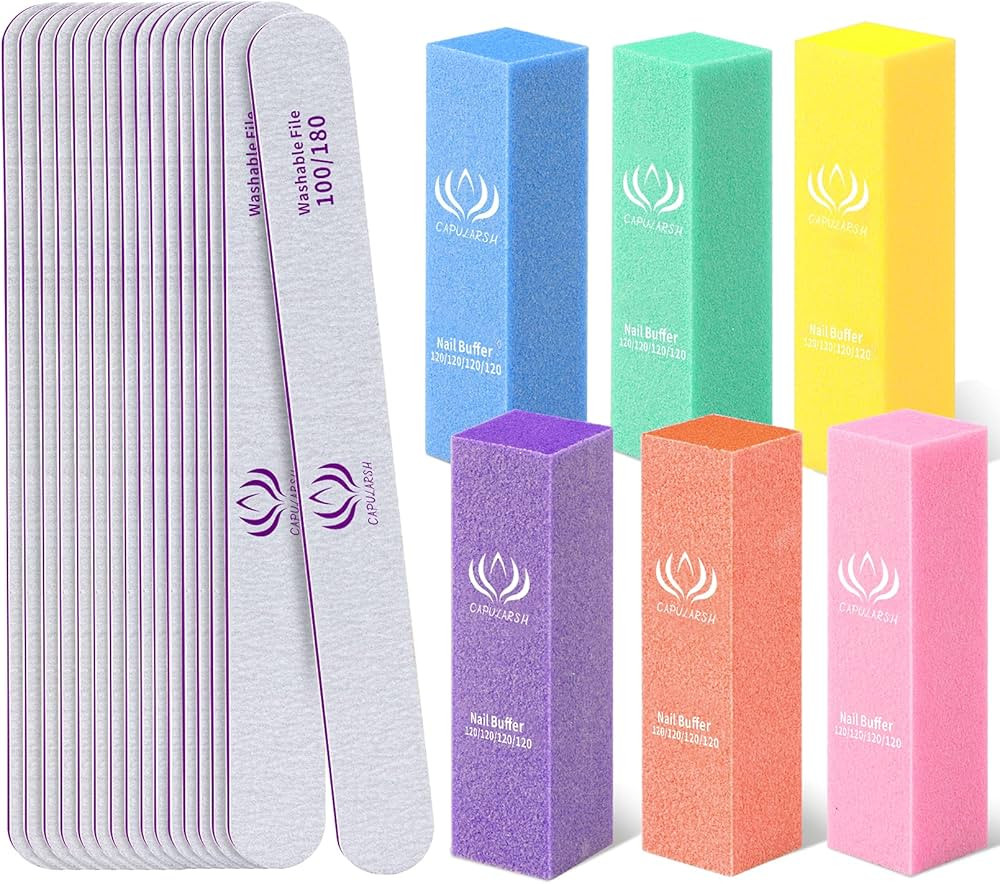 Nail Files and Buffers - Capularsh 16Pack Professional Manicure Tools Kit, 10Pcs 100/180 Grit Dou... | Amazon (US)
