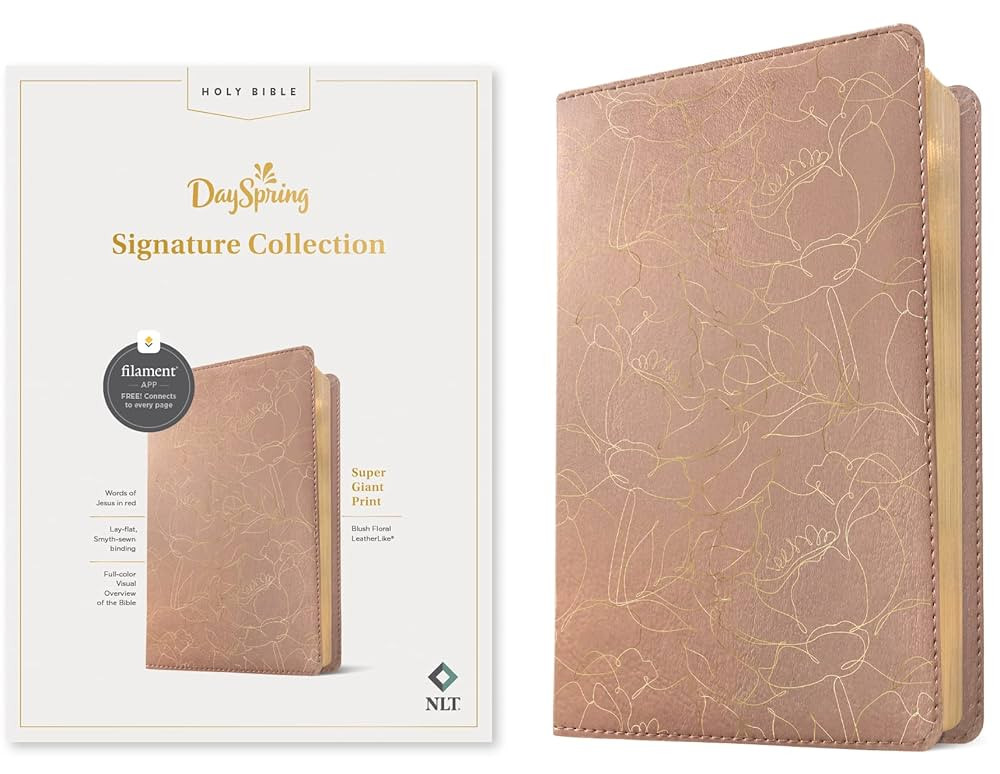 NLT Super Giant Print Bible, Filament Enabled (LeatherLike, Blush Floral, Red Letter): DaySpring ... | Amazon (US)