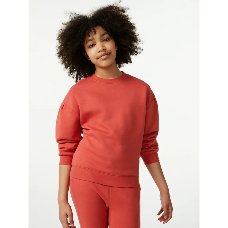Free Assembly Girls Slouchy Crewneck Sweatshirt, Sizes 4-18 | Walmart (US)