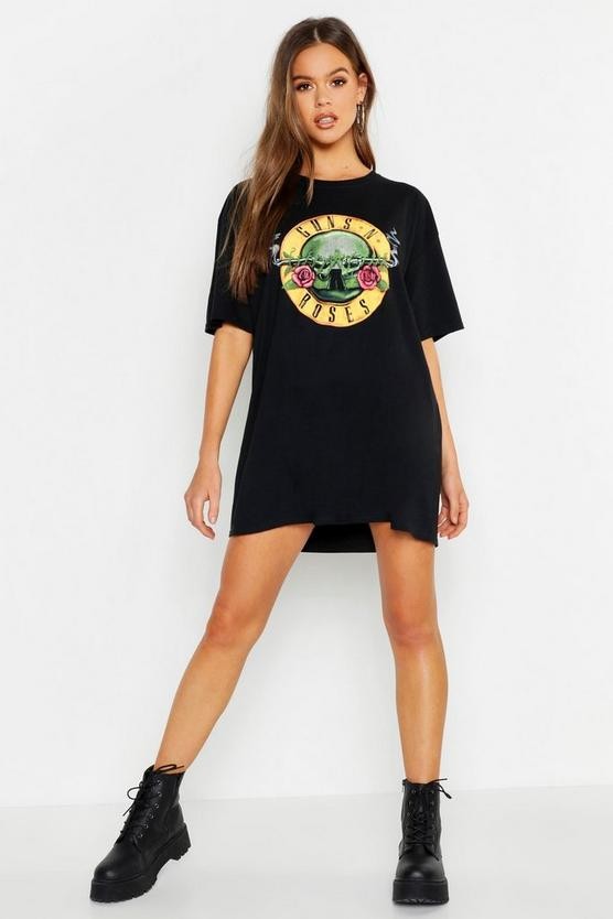 Classic Guns N Roses License Oversized T-Shirt Dress | Boohoo.com (US & CA)