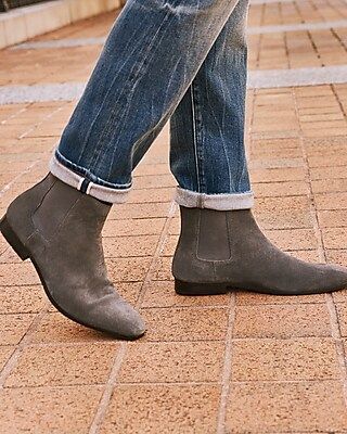 Gray Genuine Suede Chelsea Boots | Express