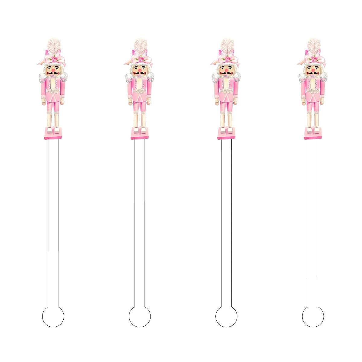 Haute Pink Nutcracker Acrylic Stir Sticks | Emily McCarthy