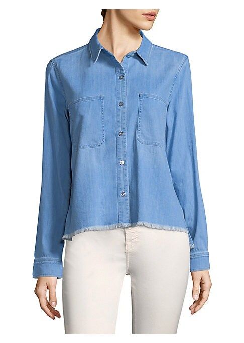 Denim Button-Front Shirt | Saks Fifth Avenue