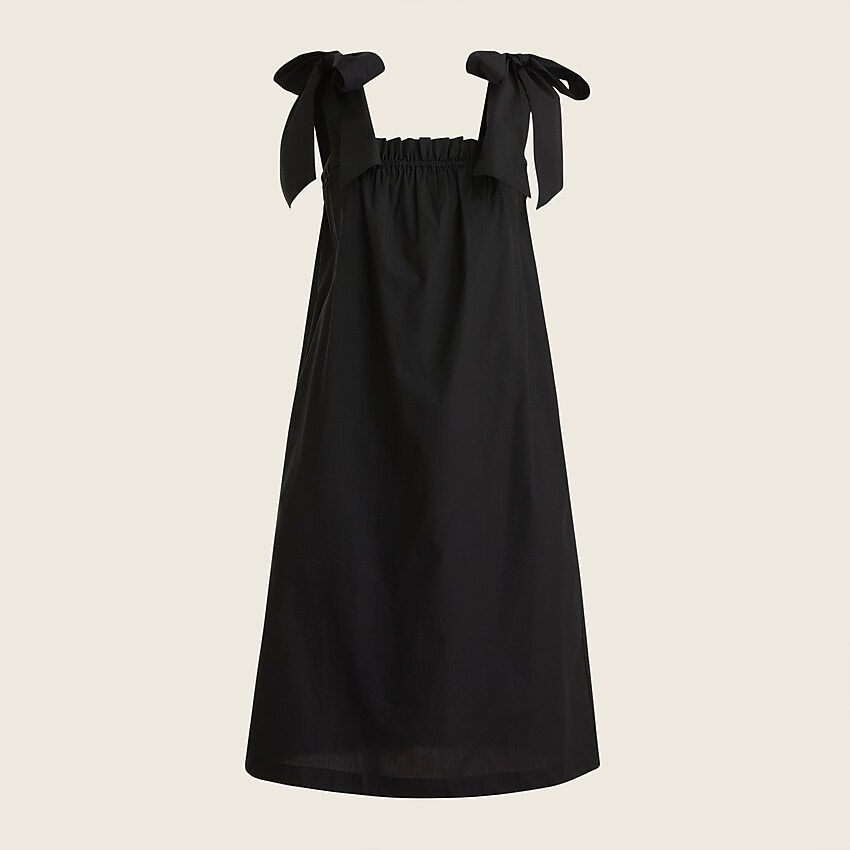 Tie-shoulder cotton poplin dress | J.Crew US
