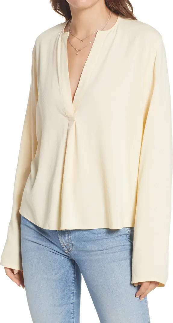 Treasure & Bond Floral Split Neck Top | Nordstrom | Nordstrom