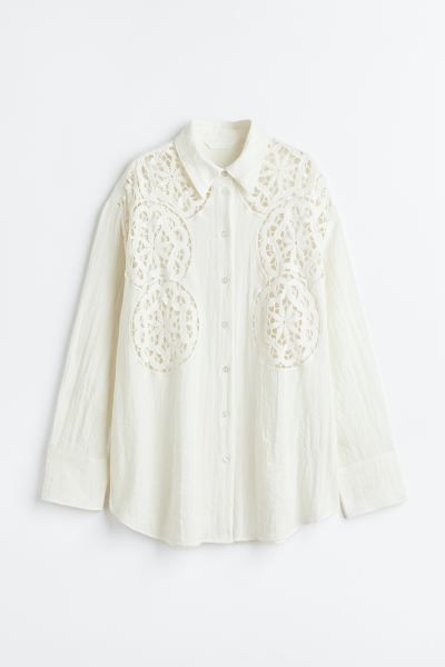 Oversized Embroidered Shirt | H&M (US + CA)