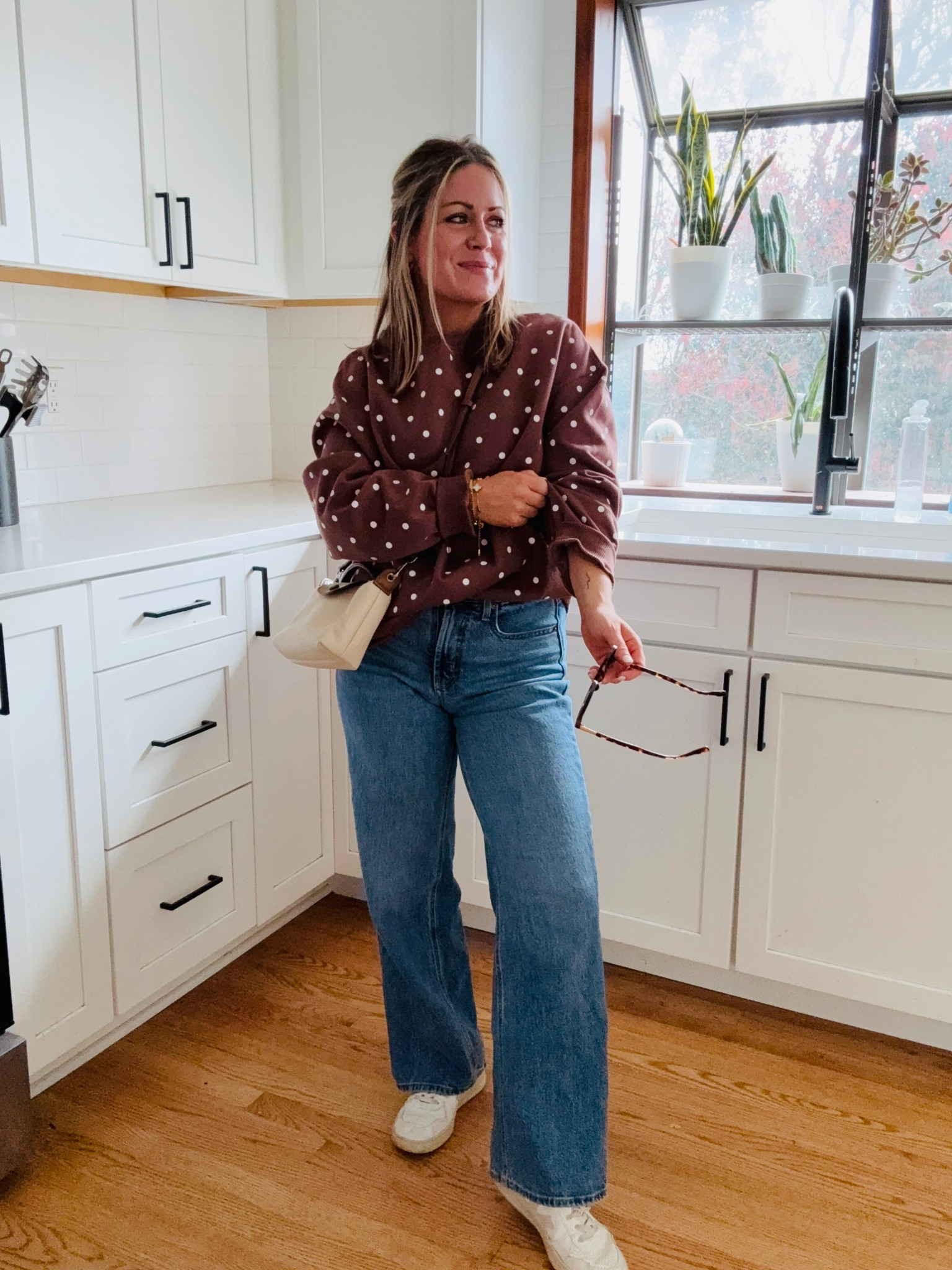 Amazon Polka Dot Oversized Fleece Sweatshirt! Wearing a S. On sale $25!

#LTKootd #LTKPetite #LTKSaleAlert