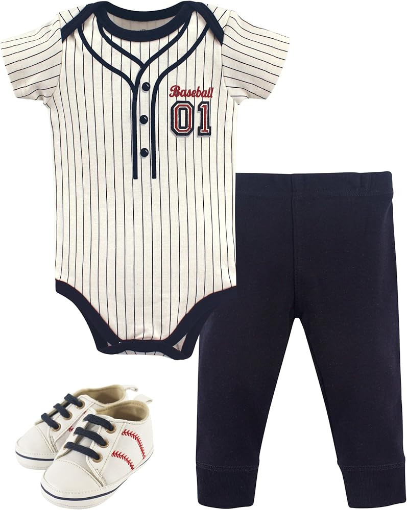 Little Treasure Unisex Baby Cotton Bodysuit, Pant and Shoe Set | Amazon (US)