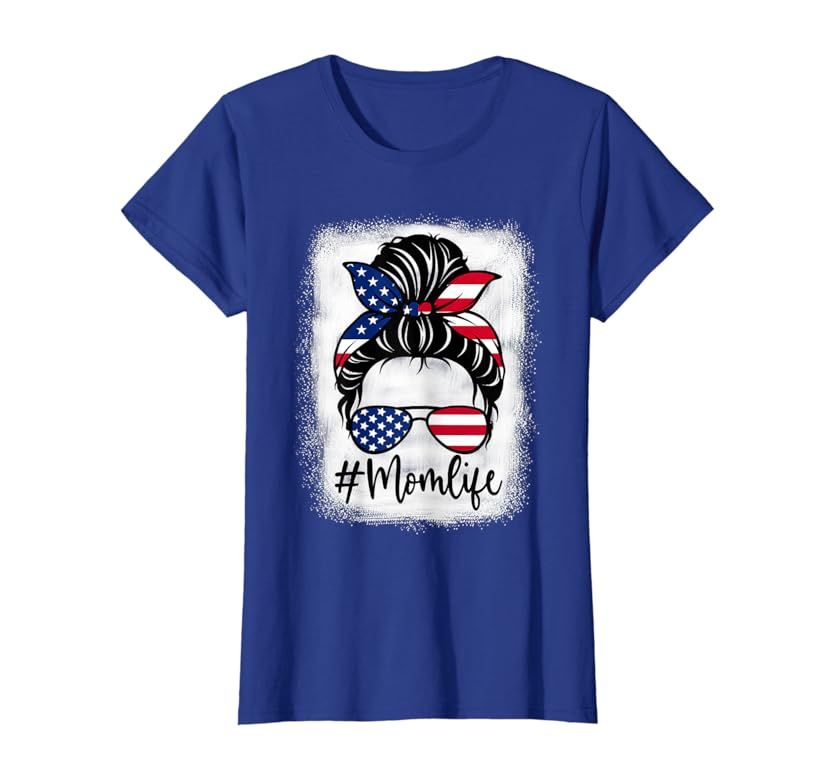 American Flag Mom Life Bleached Mother's 4th Of July Funny T-Shirt | Amazon (US)