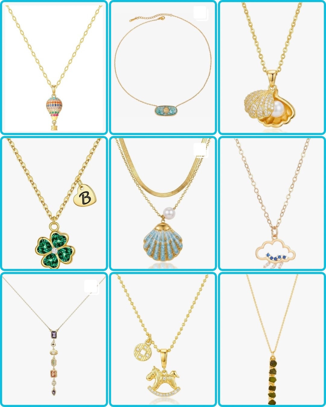 Cute necklaces under $30! 🏝️🐚🍀
