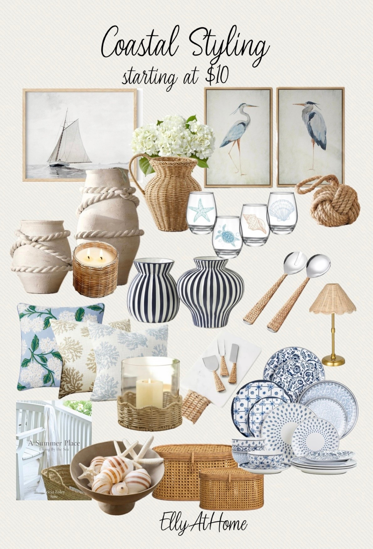 Coastal styling for summer! Shop home decor accessories starting at $10! Walmart, Pottery Barn, Amazon home, Serena & Lily, Wayfair. Free shipping. 

#LTKHome #LTKSaleAlert #LTKFindsUnder50